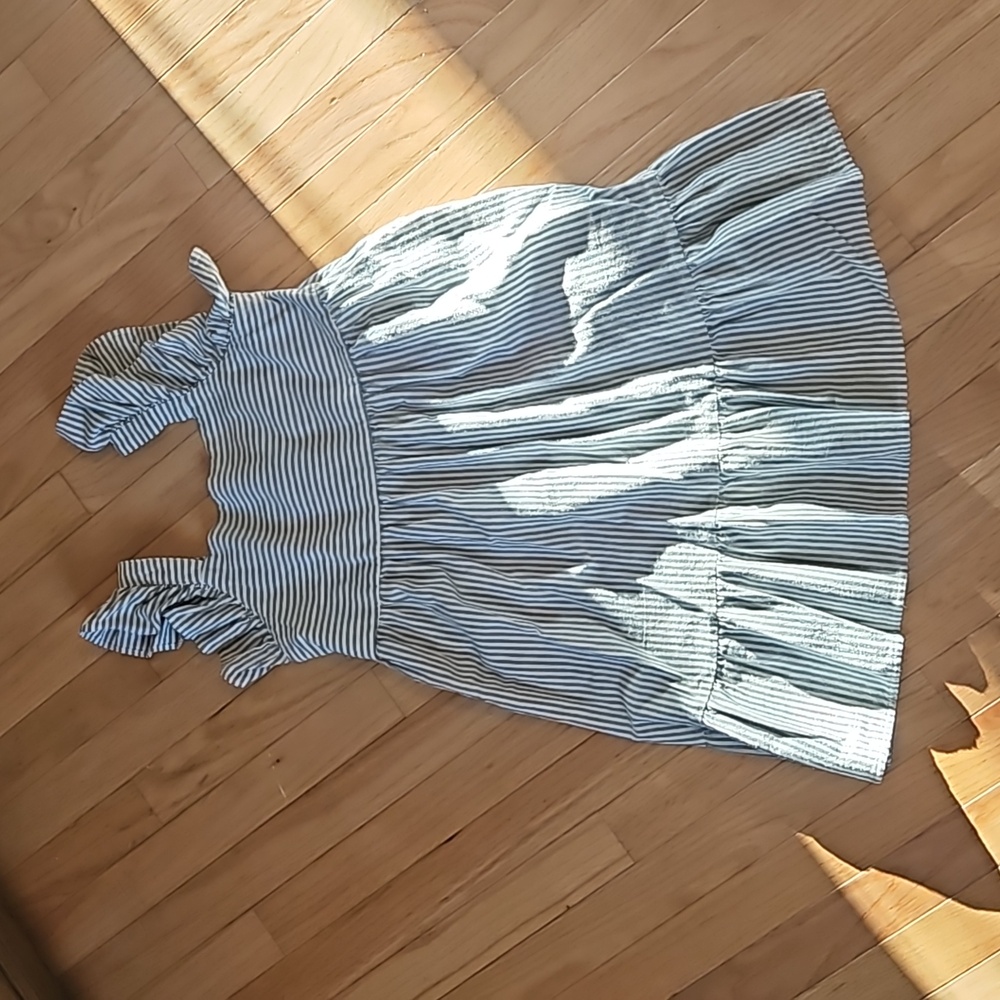 Cat & Jack Sundress Blue & White Stripes Size 10/12 Girls Large